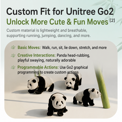 Unitree Go2 Realistic Panda Skin | Custom Panda Costume for Go2 Robot Dog