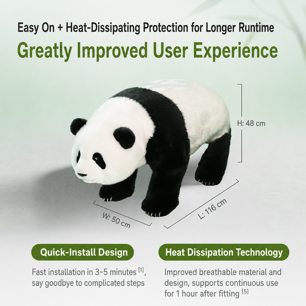 Unitree Go2 Realistic Panda Skin | Custom Panda Costume for Go2 Robot Dog