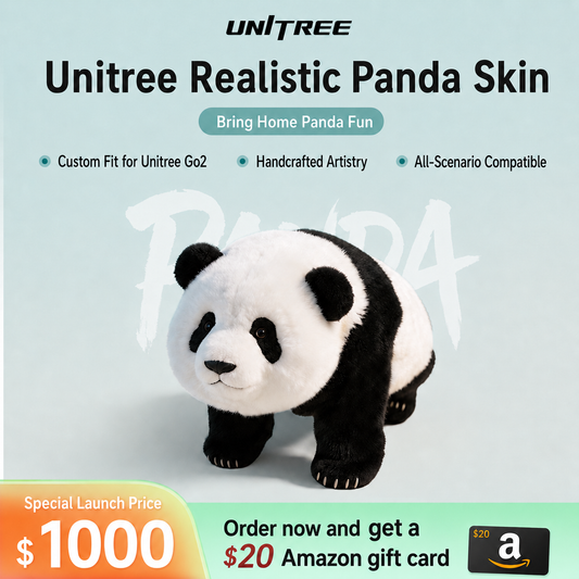 Unitree Go2 Realistic Panda Skin | Custom Panda Costume for Go2 Robot Dog