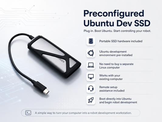 Ubuntu Robot Development SSD with remote setup for robotics development